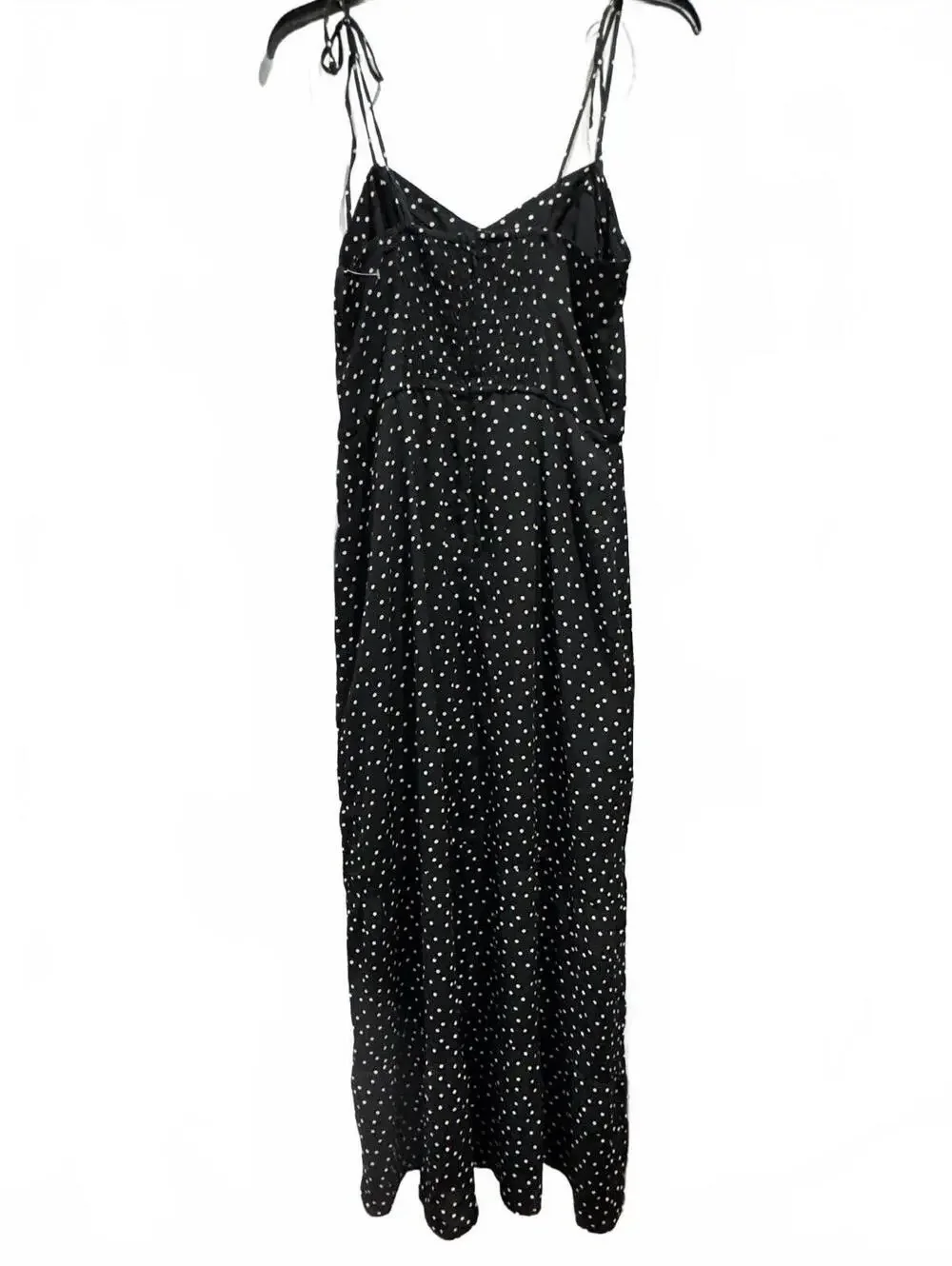 Abercrombie & Fitch Polka Dot Tie-Strap Maxi Dress Black & White Small
